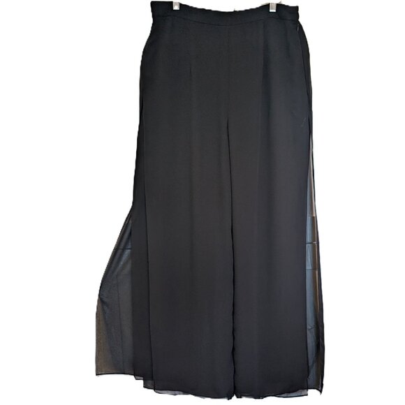R&M Richards Palazzo Pants Black Vintage Size 10 Tall - Picture 1 of 16